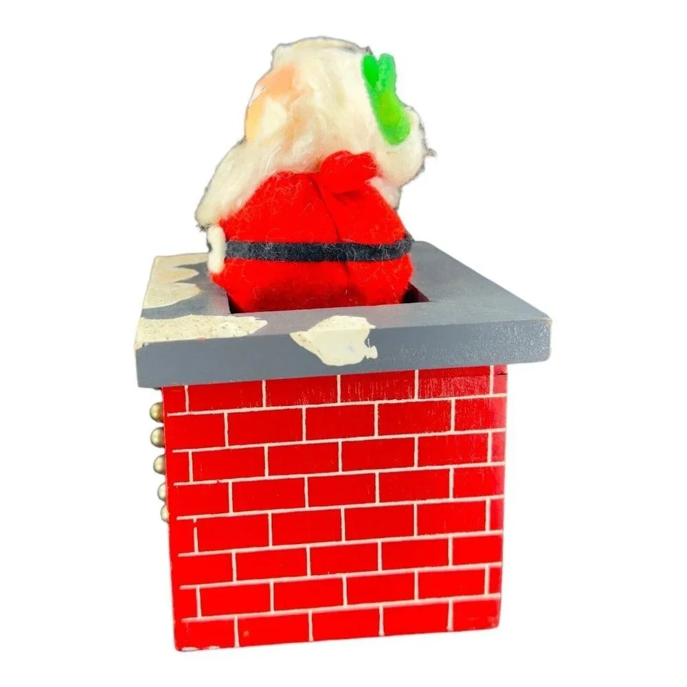Vintage Enesco 1978 Santa Claus On Chimney Coaster Set 6 Vintage Christmas‎